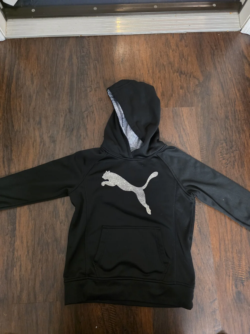 Puma Black Hoodie with Silver Logo 8-10